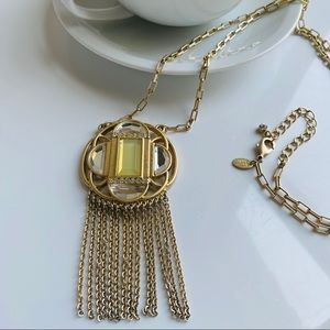 BOLD Art-Deco Fringe Tassel GOLD Long Necklace